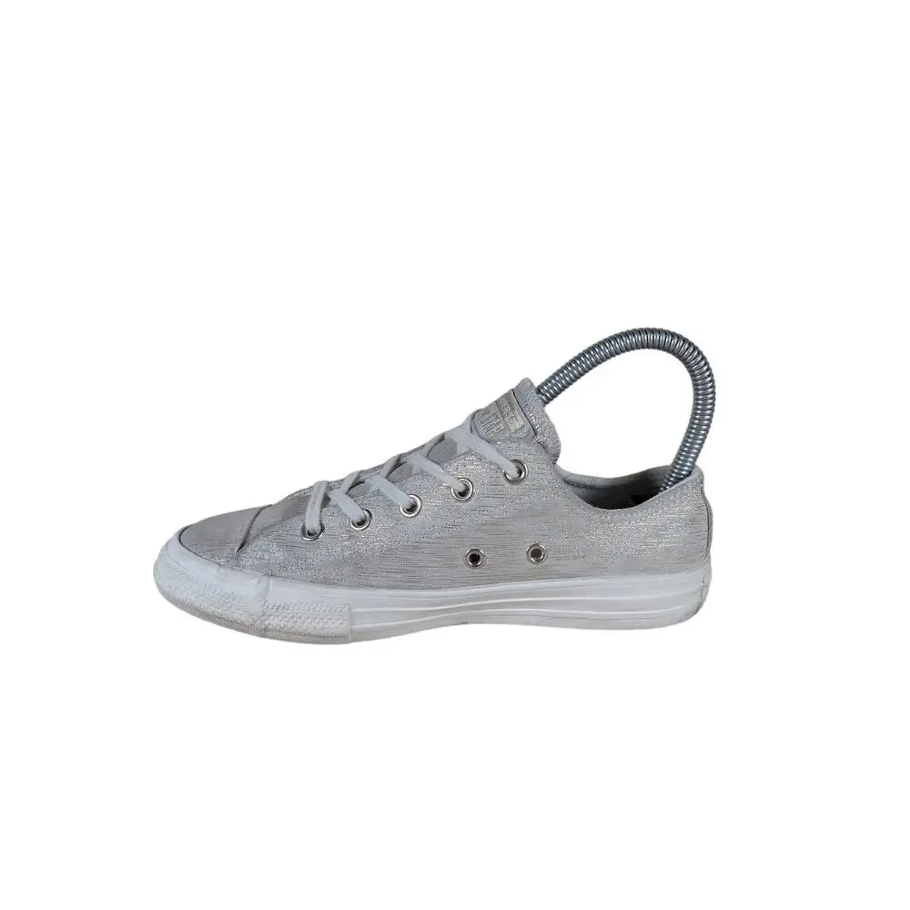 Converse All - CT Egret Low Top - Sneakers - Gray/Gold - Kids Little Girl's - 6